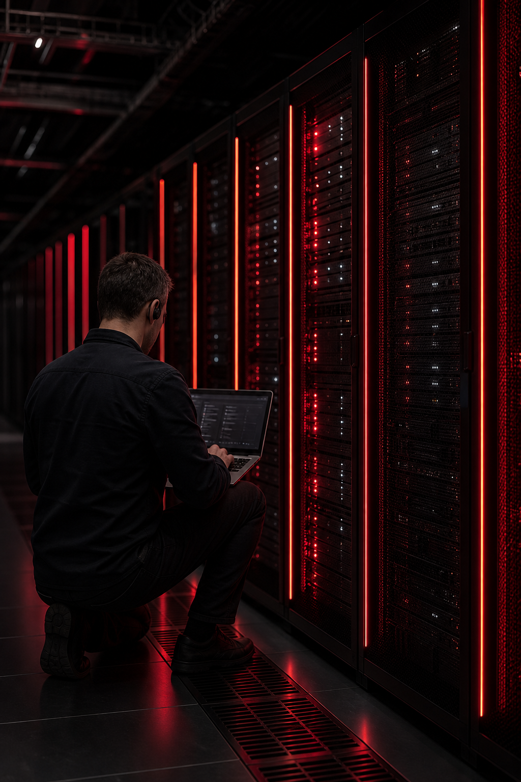 Tecnico DACOS in datacenter durante intervento di supporto